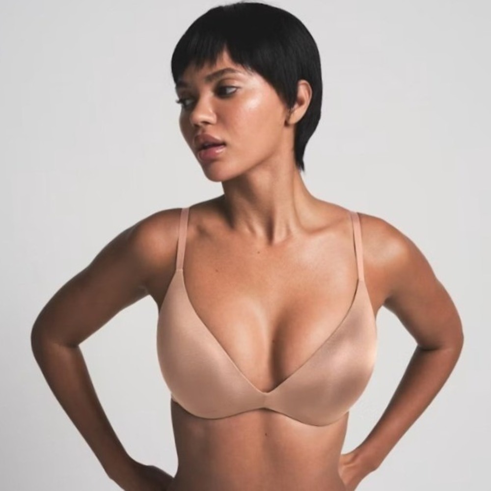 Skims WIRELESS FORM Super Push-up Bra Womens 38DDD Sienna EUC